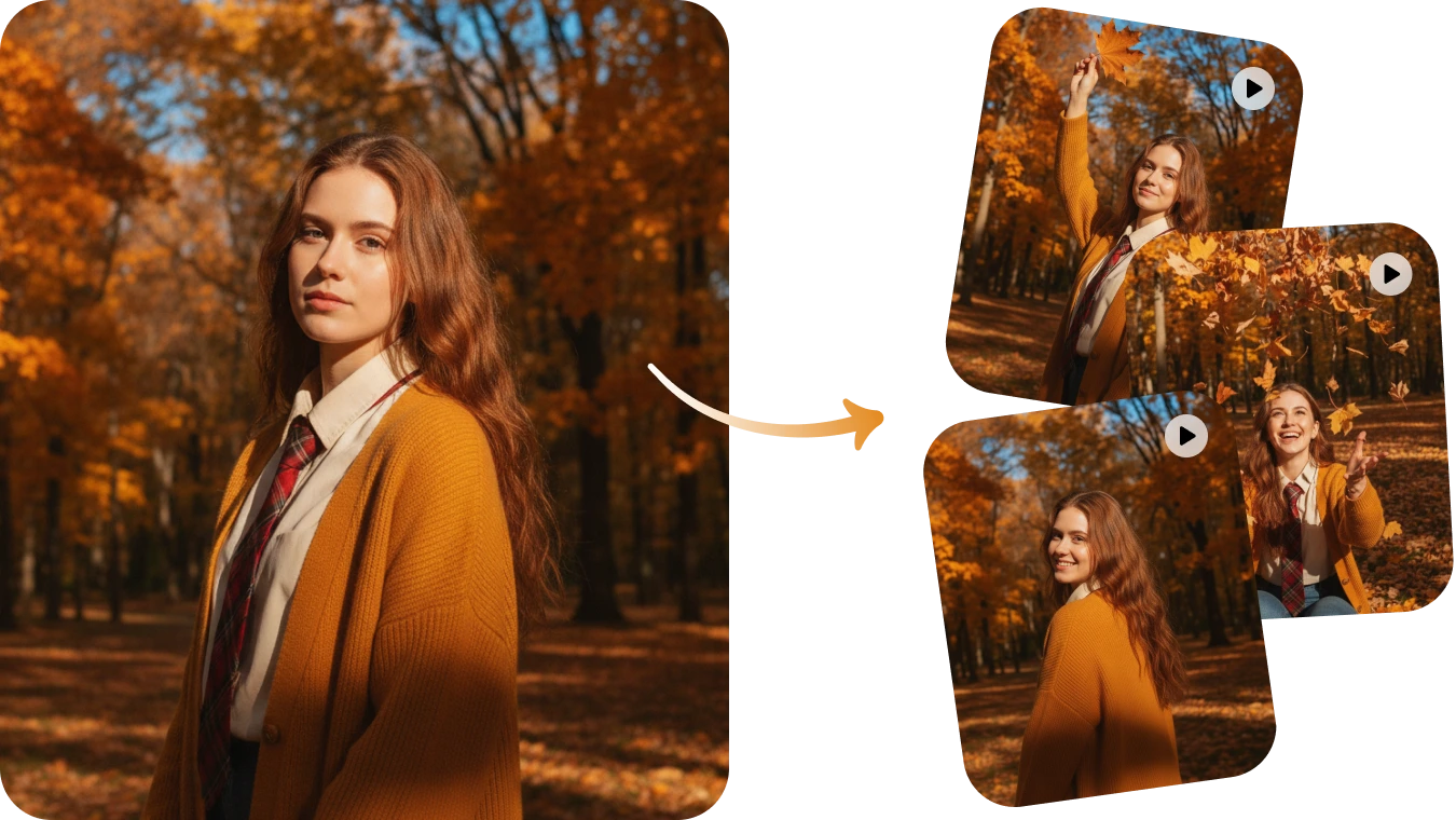 before and after effect of animating a photo with ai video effect in aiease